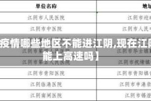 【疫情哪些地区不能进江阴,现在江阴能上高速吗】