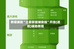 教程辅助“土豪联盟辅助挂”开挂(透视)辅助教程