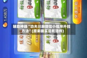 辅助神器“功夫川麻微信小程序开挂方法”(原来确实是有插件)