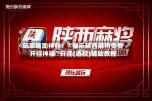 玩家辅助神器：“微乐陕西麻将免费开挂神器”开挂(透视)辅助教程