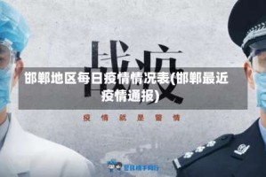 邯郸地区每日疫情情况表(邯郸最近疫情通报)
