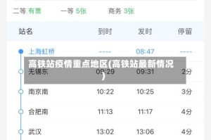 高铁站疫情重点地区(高铁站最新情况)