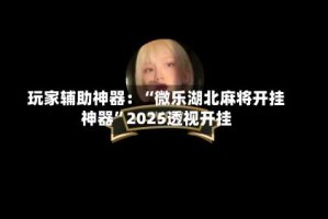 玩家辅助神器：“微乐湖北麻将开挂神器”2025透视开挂