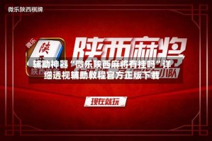 辅助神器“微乐陕西麻将有挂吗”详细透视辅助教程官方正版下载