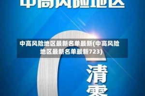 中高风险地区最新名单最新(中高风险地区最新名单最新723)