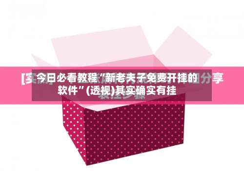 今日必看教程“新老夫子免费开挂的软件	”(透视)其实确实有挂-第2张图片