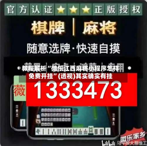 教程解析“微乐江西麻将小程序怎样免费开挂”(透视)其实确实有挂-第1张图片