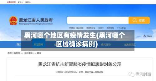 黑河哪个地区有疫情发生(黑河哪个区域确诊病例)-第3张图片