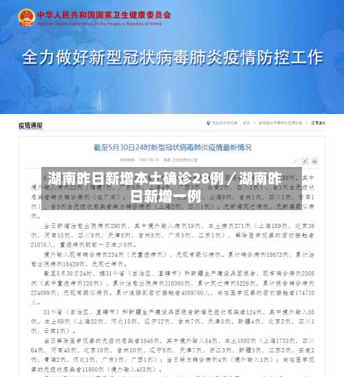 湖南昨日新增本土确诊28例／湖南昨日新增一例-第1张图片