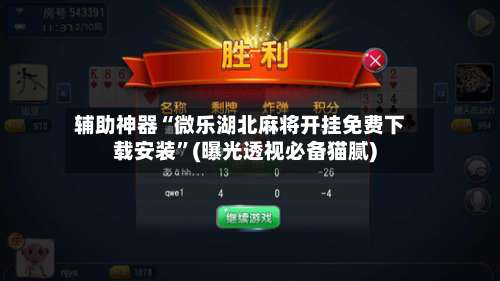 辅助神器“微乐湖北麻将开挂免费下载安装”(曝光透视必备猫腻)-第1张图片