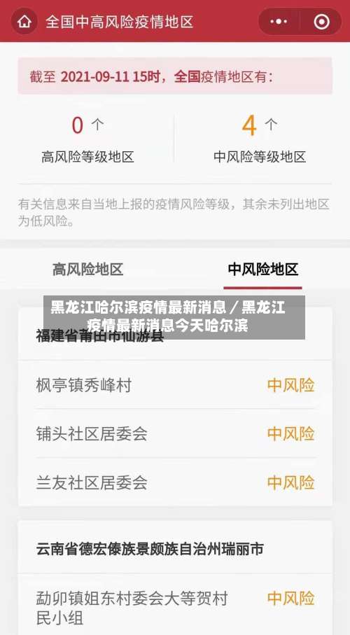 黑龙江哈尔滨疫情最新消息／黑龙江疫情最新消息今天哈尔滨-第1张图片