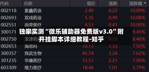 独家实测“微乐辅助器免费版v3.0”附开挂脚本详细教程-知乎-第1张图片