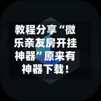 教程分享“微乐亲友房开挂神器”原来有神器下载！-第2张图片