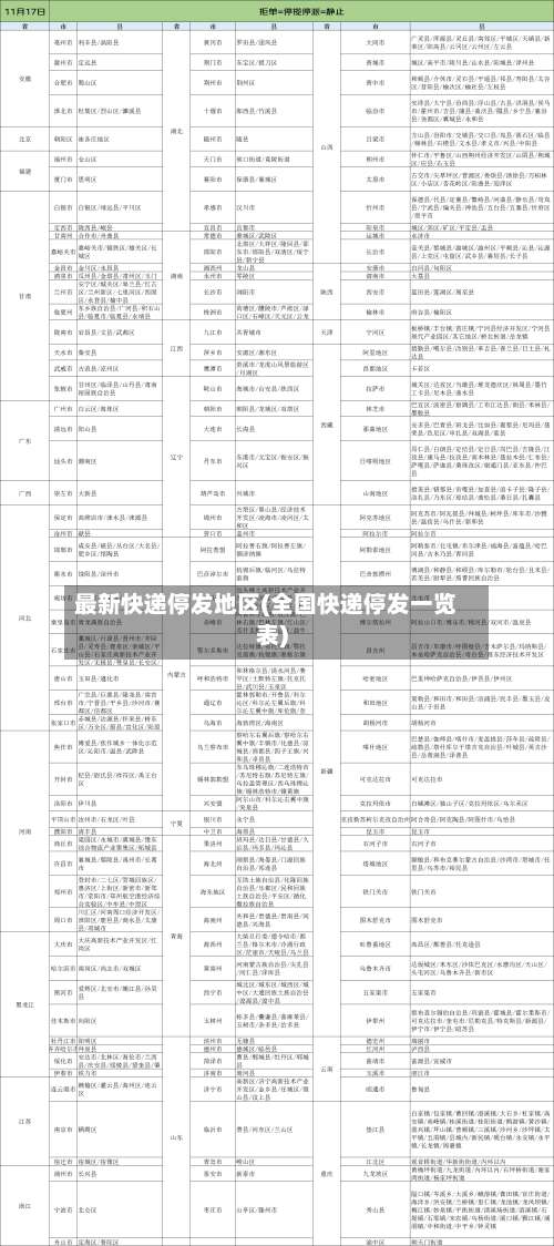 最新快递停发地区(全国快递停发一览表)-第1张图片