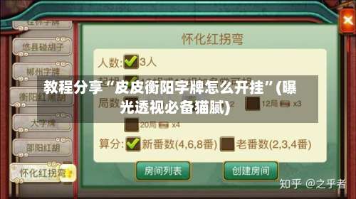 教程分享“皮皮衡阳字牌怎么开挂”(曝光透视必备猫腻)-第1张图片