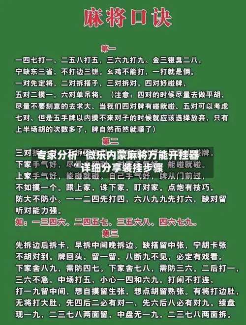 专家分析“微乐内蒙麻将万能开挂器”详细分享装挂步骤-第3张图片