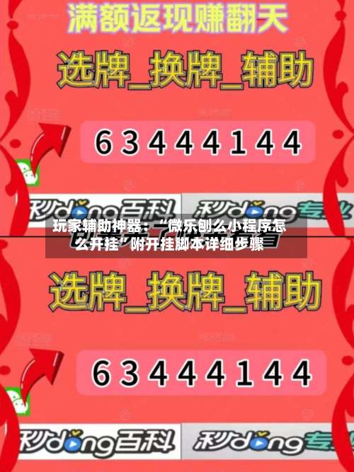 玩家辅助神器：“微乐刨么小程序怎么开挂”附开挂脚本详细步骤-第2张图片