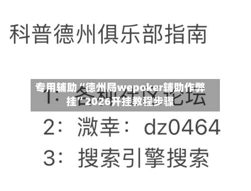 专用辅助“德州局wepoker辅助作弊挂”2026开挂教程步骤-第1张图片