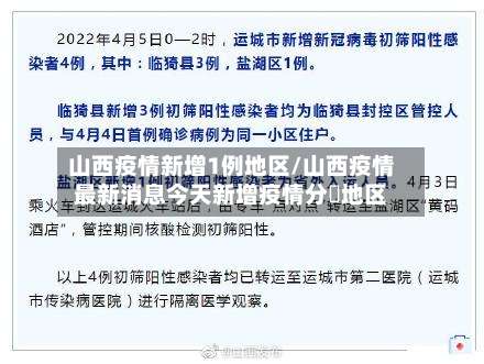 山西疫情新增1例地区/山西疫情最新消息今天新增疫情分佈地区-第3张图片