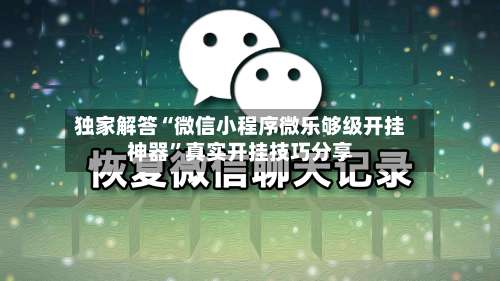 独家解答“微信小程序微乐够级开挂神器”真实开挂技巧分享-第1张图片