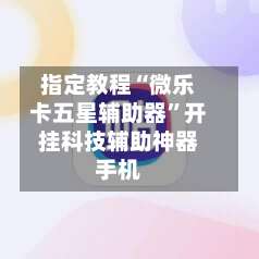 指定教程“微乐卡五星辅助器”开挂科技辅助神器手机-第3张图片