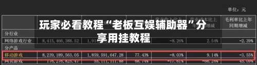玩家必看教程“老板互娱辅助器”分享用挂教程-第1张图片