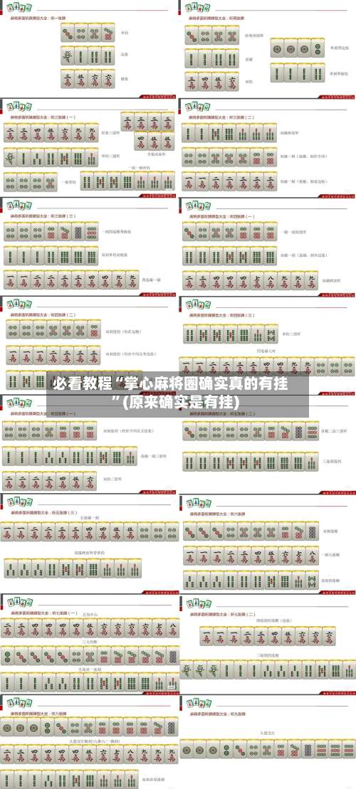 必看教程“掌心麻将圈确实真的有挂”(原来确实是有挂)-第1张图片