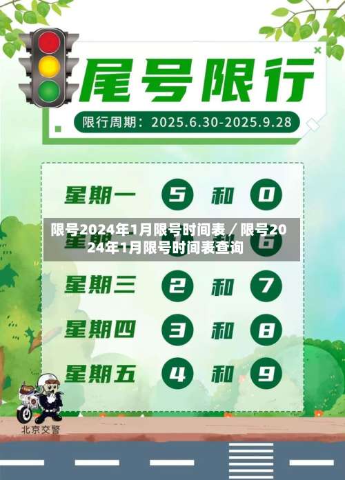 限号2024年1月限号时间表／限号2024年1月限号时间表查询-第1张图片