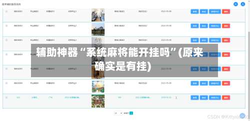 辅助神器“系统麻将能开挂吗”(原来确实是有挂)-第1张图片
