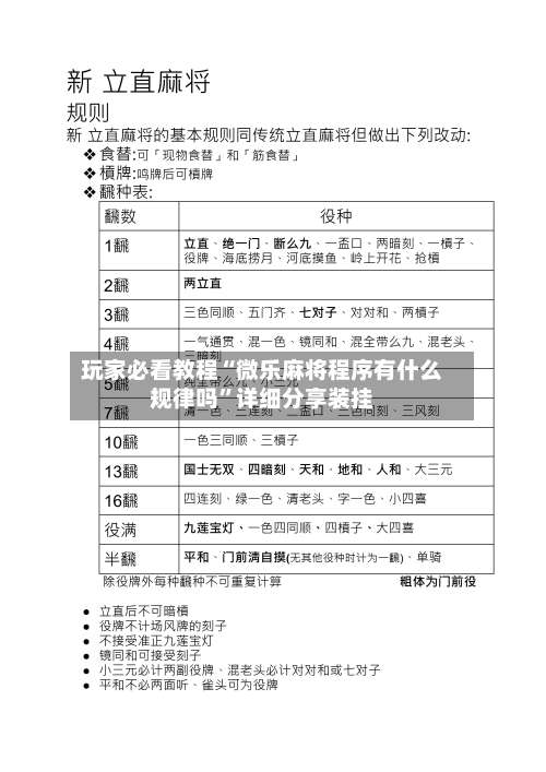 玩家必看教程“微乐麻将程序有什么规律吗”详细分享装挂-第1张图片