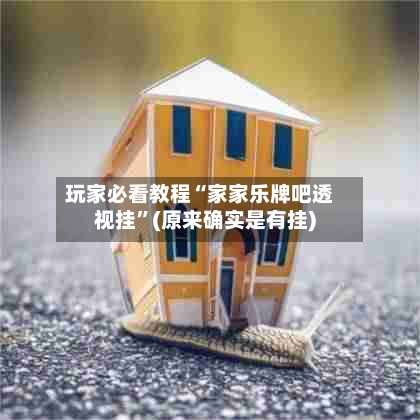 玩家必看教程“家家乐牌吧透视挂”(原来确实是有挂)-第2张图片