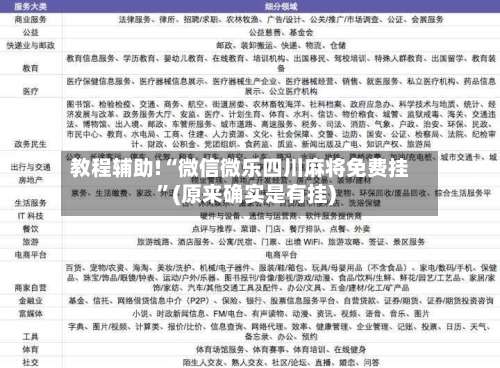 教程辅助!“微信微乐四川麻将免费挂”(原来确实是有挂)-第1张图片