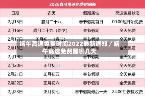 端午高速免费时间2022最新通知／端午高速免费是哪几天-第1张图片