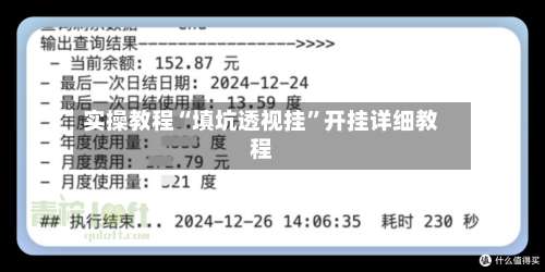 实操教程“填坑透视挂”开挂详细教程-第1张图片