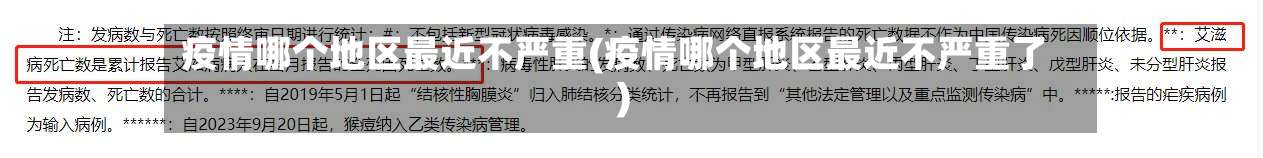 疫情哪个地区最近不严重(疫情哪个地区最近不严重了)-第2张图片