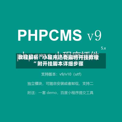 教程解析“小程序迅奇麻将开挂教程	”附开挂脚本详细步骤-第2张图片