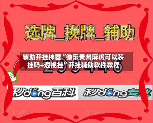 辅助开挂神器“微乐贵州麻将可以装挂吗+透视挂”开挂辅助软件教程-第1张图片