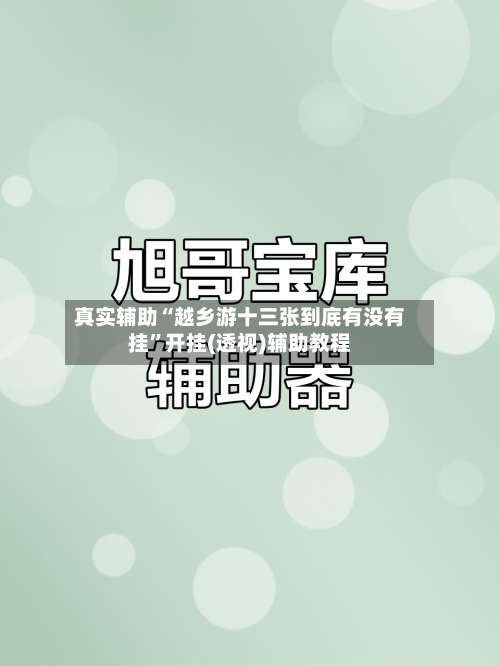 真实辅助“越乡游十三张到底有没有挂	”开挂(透视)辅助教程-第1张图片