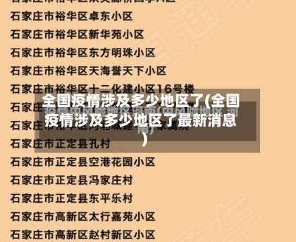 全国疫情涉及多少地区了(全国疫情涉及多少地区了最新消息)-第2张图片