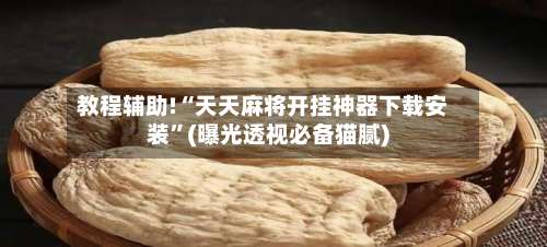 教程辅助!“天天麻将开挂神器下载安装	”(曝光透视必备猫腻)-第1张图片