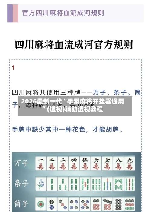 2026最新一代“手游麻将开挂器通用	”(透视)辅助透视教程-第1张图片