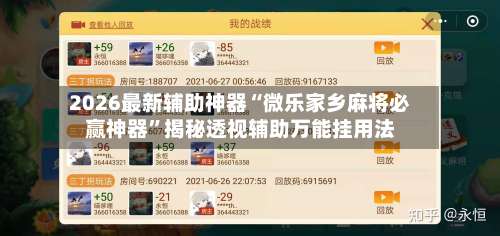 2026最新辅助神器“微乐家乡麻将必赢神器	”揭秘透视辅助万能挂用法-第2张图片