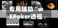 专用辅助“wEPoker透视挂机教程	”开挂(透视)辅助教程-第1张图片