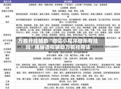 万能开挂辅助“微信小程序微乐有挂吗	”揭秘透视辅助万能挂用法-第1张图片