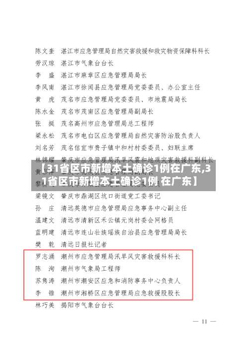 【31省区市新增本土确诊1例在广东,31省区市新增本土确诊1例 在广东】-第1张图片