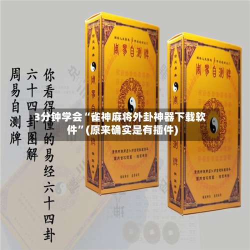 3分钟学会“雀神麻将外卦神器下载软件”(原来确实是有插件)-第2张图片