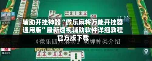 辅助开挂神器“微乐麻将万能开挂器通用版”最新透视辅助软件详细教程官方版下载-第2张图片