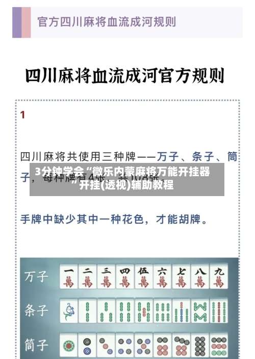 3分钟学会“微乐内蒙麻将万能开挂器”开挂(透视)辅助教程-第3张图片