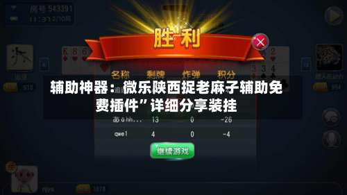 辅助神器：微乐陕西捉老麻子辅助免费插件	”详细分享装挂-第1张图片