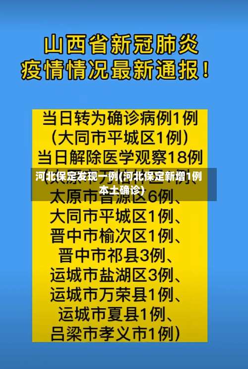 河北保定发现一例(河北保定新增1例本土确诊)-第3张图片